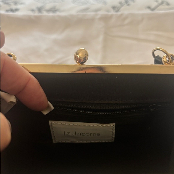 Vintage Liz Claiborne Croc Embossed Mini Black Purse - Picture 4 of 5
